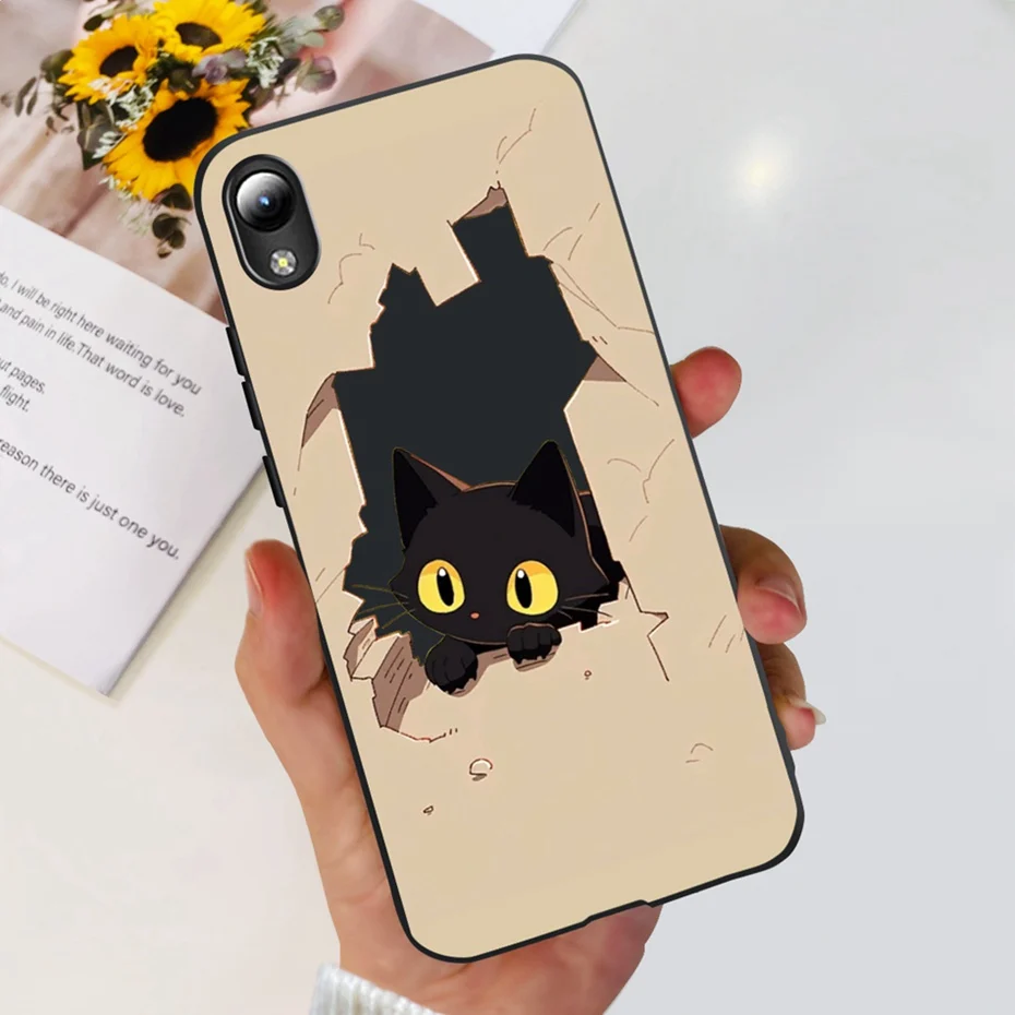 Lovely Printing Black Silicon Soft Back Cover Phone Case