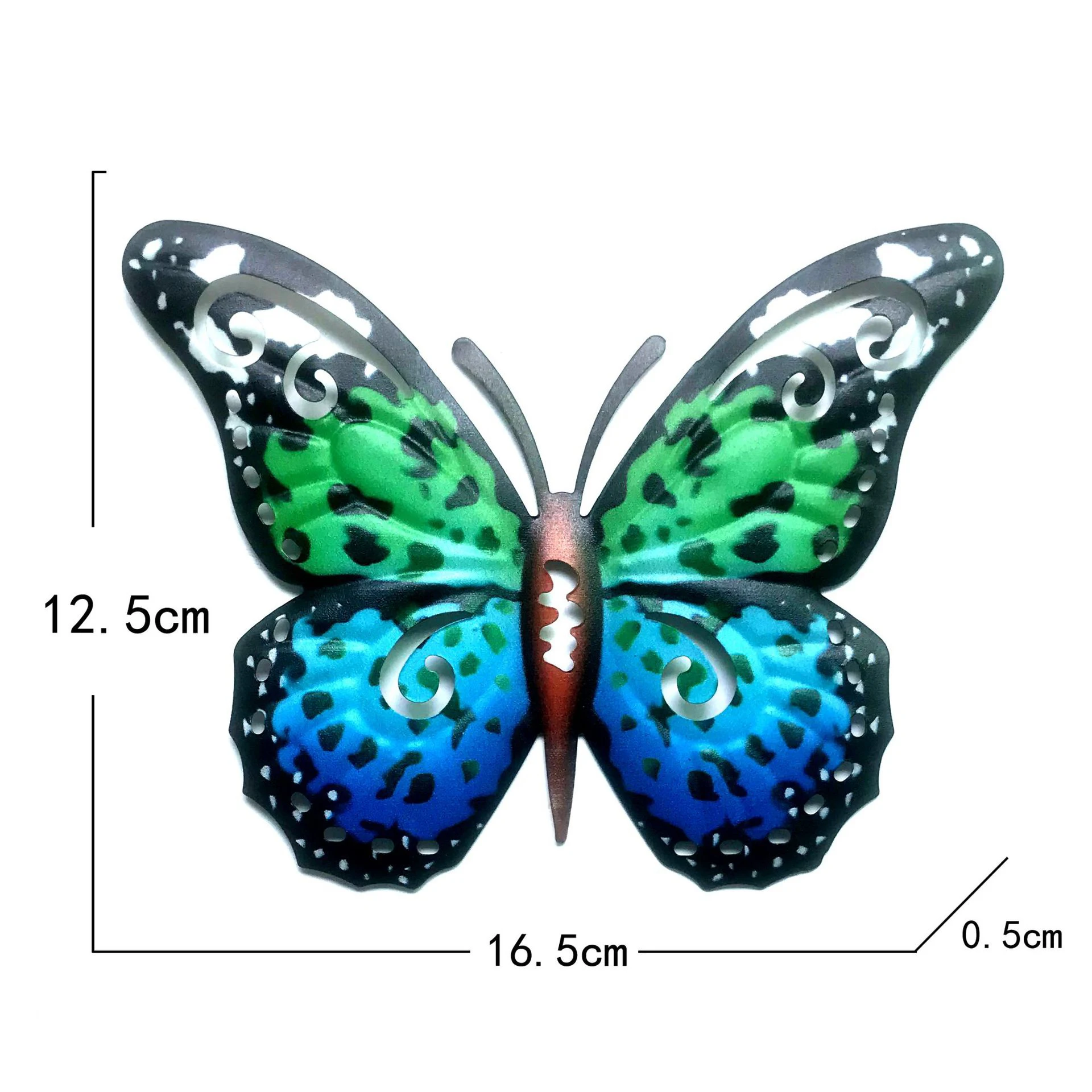 Garden Butterfly Metal Wall Art- Hand Painted Decorative 3D Butt