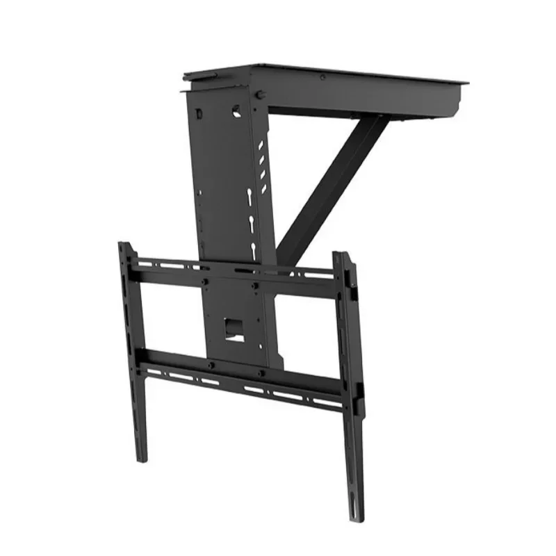 전동 천장형 TV 리프트, 숨김식 플립 다운 TV 벽걸이 브래킷 리모컨 0-85 ° 각도 조절 가능 하중 80KG