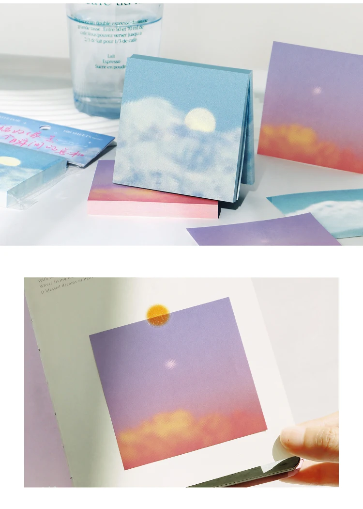 100 Blatt Good Mood Series Ins Landschaftskunst Nachrichtennotizen Kreative DIY Collage Dekoration Scrapbook Ästhetisches Bastelpapier – Detail 10