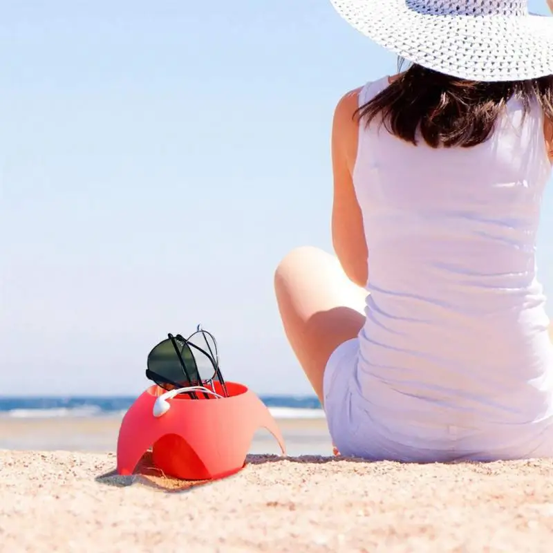 Portable Beach Cup Holder Cup Holder Outdoor Beach Camping Storage Shelf Plastic Wine Glass Snack Drink Holders