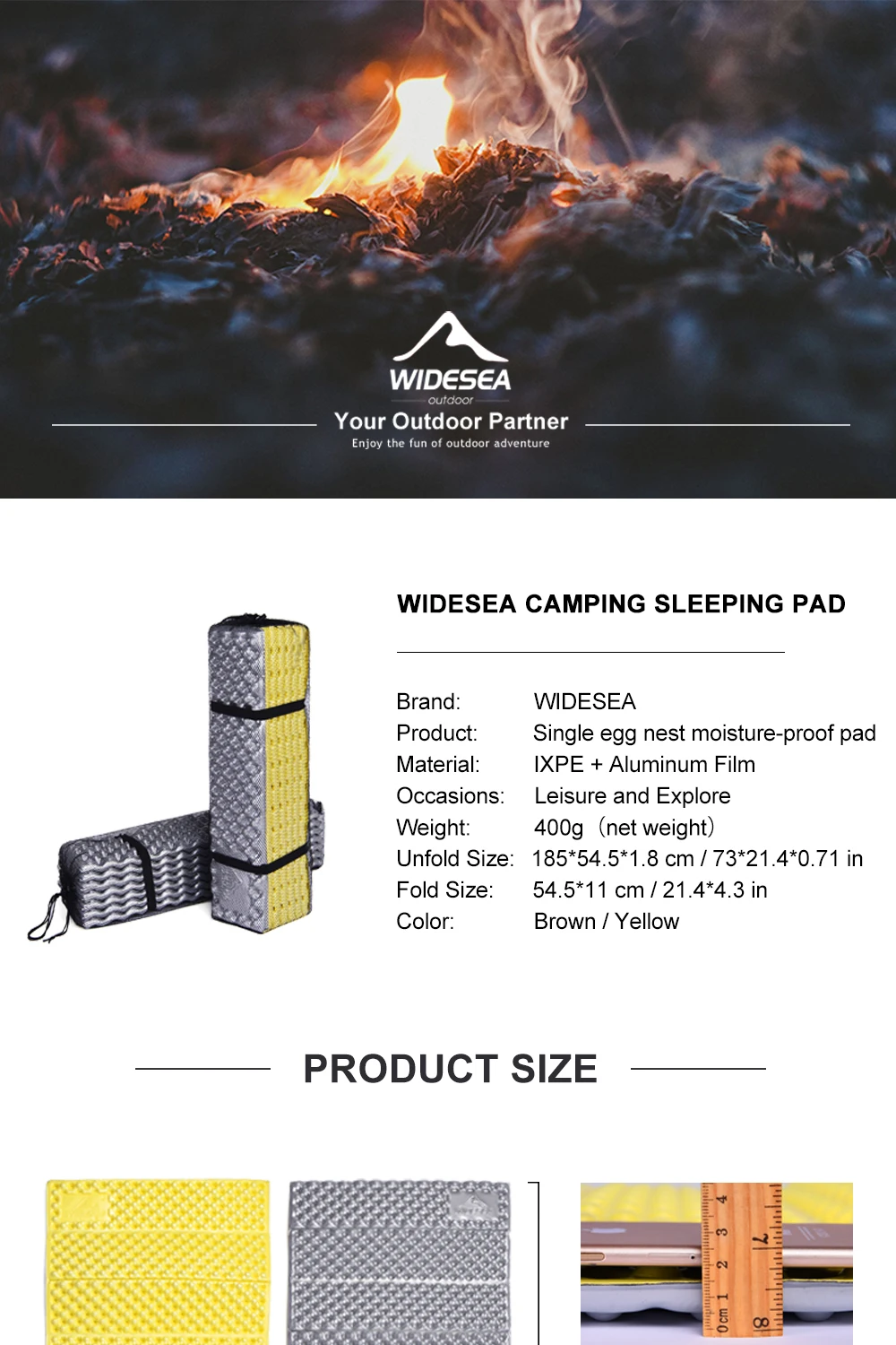 Widesea Kamp Matı Taşınabilir Uyku Matı Piknik Köpük Yatak Şilte Seyahat Trekking Ekipmanı Battaniye Su Geçirmez Nem Geçirmez_voghion.com