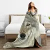 Grey Wolf Blanket Flannel Lightweight Sofa Throw Blankets For Home Bedroom Travel Throws Bedspread Quilt 5