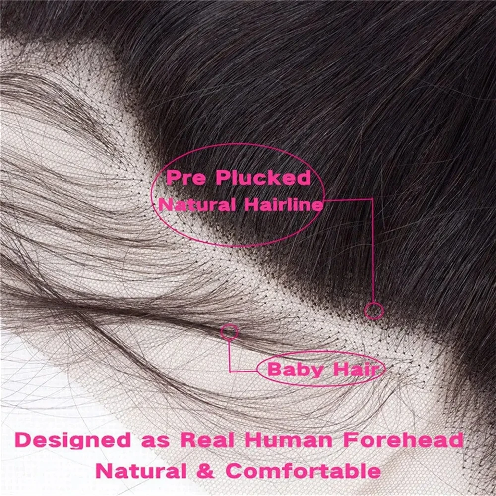 14-32 inch Straight Human Hair Bundles With 13x4 Lace Frontal Brazilian Raw Human Hair Double Weft Bundles With Lace Frontal