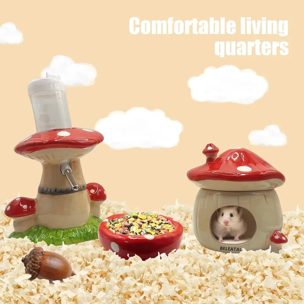 Mushroom Ceramic Hamster Hideout 2