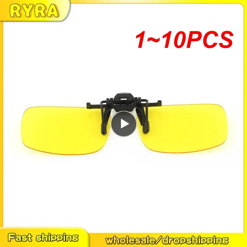 

Солнцезащитные очки унисекс с клипсой, поляризационные флип-ап линзы ночного видения, для вождения, UV400, для верховой езды, для улицы, 1-10 шт.