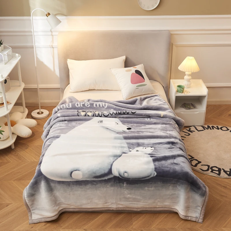 

New Heavy Weight Thickened Student Printed Cloud Blanket Blanket Warm Blanket