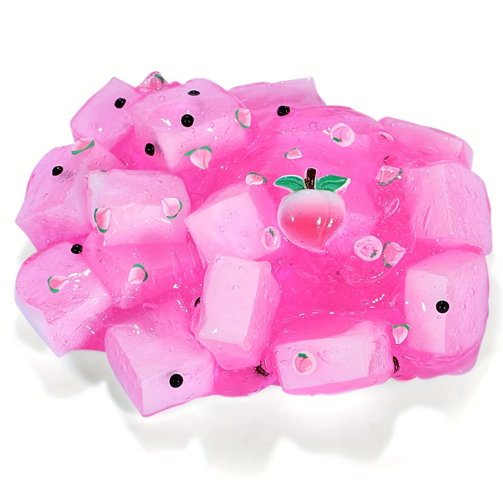 70ML Jelly Cube Crunchy Slime Clear Super Soft Non-Sticky Stress Toy fruit Charms Crystal Sludge Birthday Gift Party Favors slime kit fluffy slime