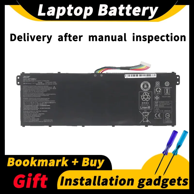 Per Acer Aspire 3 Aspire 1 A114-31 N17Q4 N18Q13 A114-32 A314-31/32/33 A315-21/51/55 Ap16M5J 7.7V 37Wh/4810Mah Batteria Per Notebook