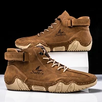 New Handmade Men Boots Design Sneakers Man Outdoor Casual Leather Men Sneakers Ankle Boots Trekking Fall Breathable Hot Sale - Image 6