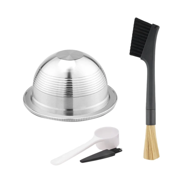 

Reusable Stainless Steel Capsule Compatible With For Nespresso Vertuoline Vertuo Refillable Pods With Coffee Brush CNIM Hot