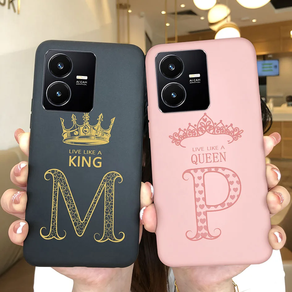 Luxury Fashion Matte Crown Alphabet Pattern Soft Phone Cover