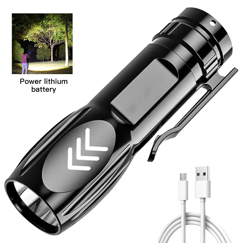 Pocket Torch Powerful LED Flashlight USB Charging Falcon Flashlight