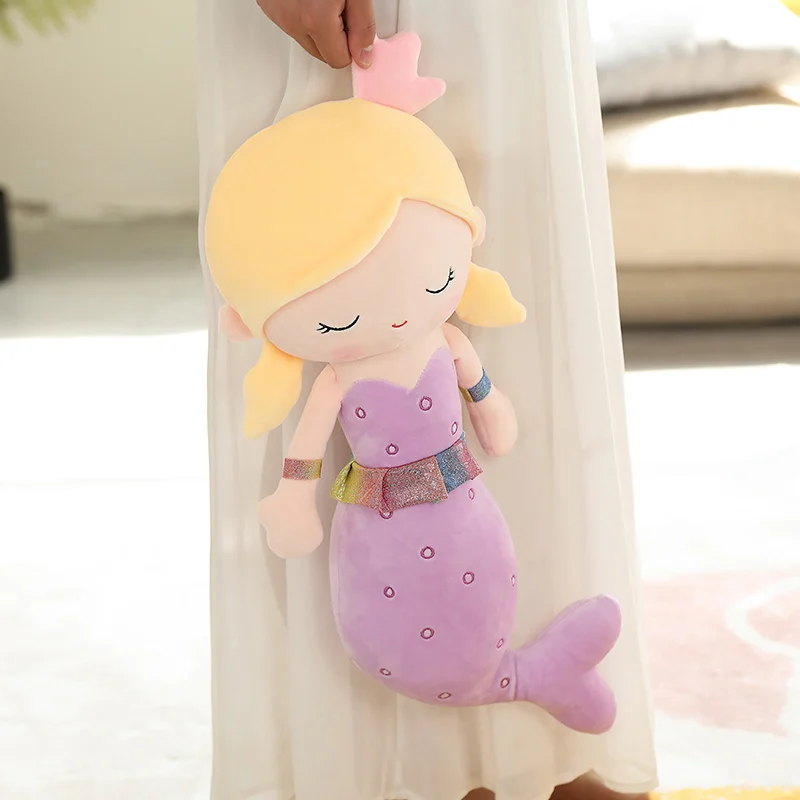 thumbnail image 1 of Peluche de algodón relleno de sirena grande de alta calidad para niñas, muñeca de trapo de princesa, almohada de vida marina, cojín, regalo para niños, 1 of 5