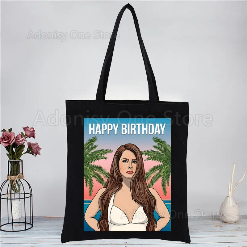 

Lana Del Rey Shopping Bags Canvas Tote Bag Shoulder Bags Eco Friendly Reusable Cute School Tote Bag