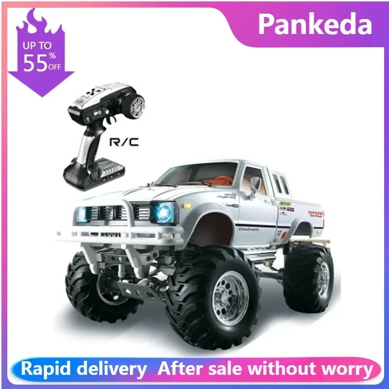 

HG P407 1/10 2.4G 4WD Rally Rc Car for Metal 4X4 Pickup Truck Rock Crawler RTR Birthday present Exempt from postage Outdoor toy