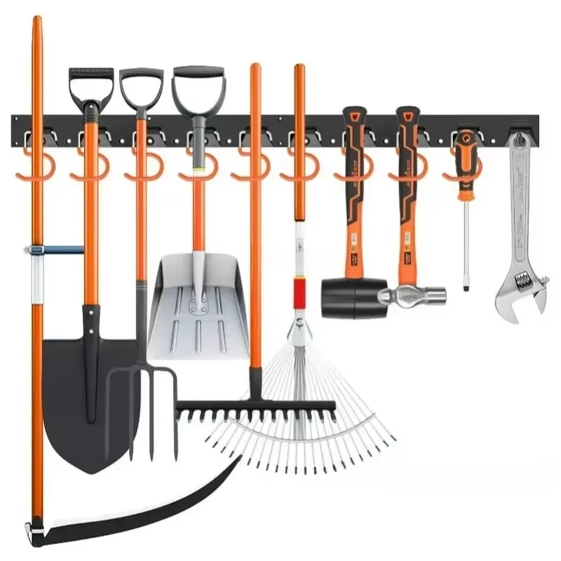 64 Inch Adjustable Storage System Wall Mount Garden Tool Organizer
