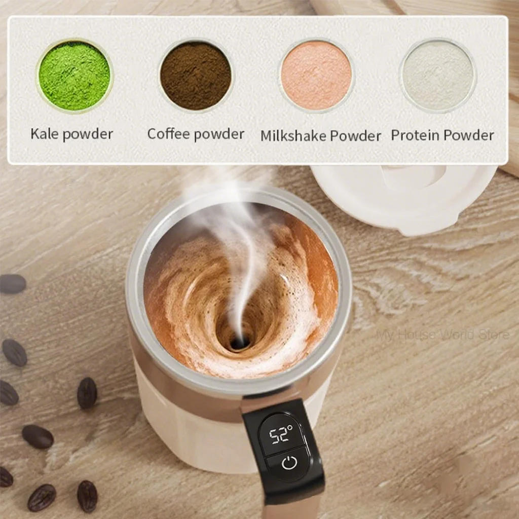 كوب قهوة ذاتي التحريك ستانلس ستيل 400مل