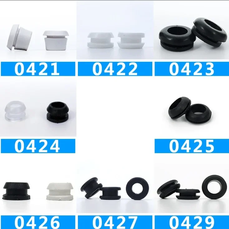 1000 stücke weiß schwarz 3 4 5 6 7 8 10 12 mm draht tülle, schnell installieren fitting einfach maschine draht outlet draht ring scratch proof – Detail 13