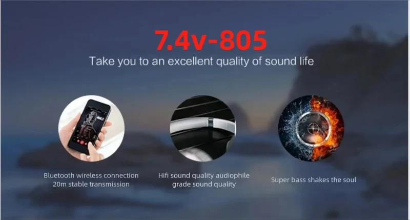 7.4V-805 Bluetooth Amplifier Board 25W+25W Bluetooth 5.0 Dual Channel Support AU