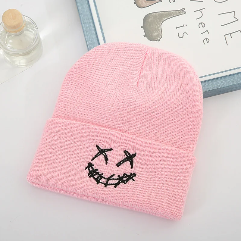  - Cartoon Embroidery Knitted Hat Personalized INS Style Student Versatile Woolen Hat Couple Winter Ear Protection Warm Cold Hat