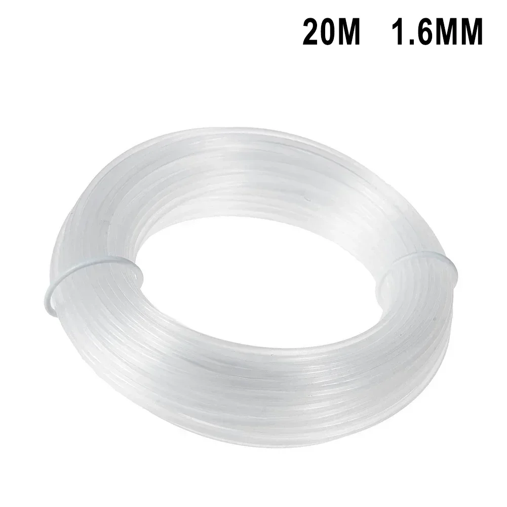 20M Lawn Trimmer Thread Replacement Trimmer Cord 1.6/2.0mm White Nylon Grass Trimmer Mower Line Garden Tool Accessories