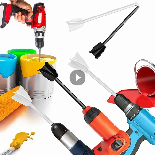 Paint Mixer Stick Epoxy Cement Stirring Rod Resin Latex Mix Paddle Oil Paint Mixer Blade With Drill Chuck Power Tool Accessories