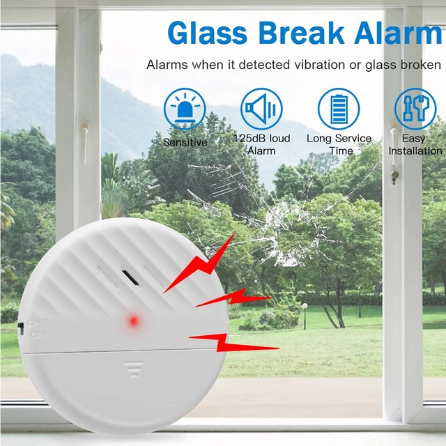WSDCAM 125dB Vibration Alarm Glass Vibration Break Detector Door Window Vibration Alarm For Warning Burglars Anti-Theft Security 5