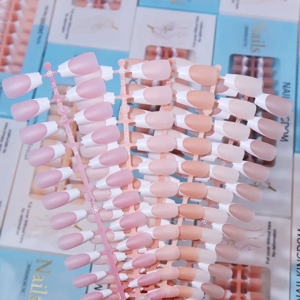 240pcs/box White French Tips Press-on Nails
