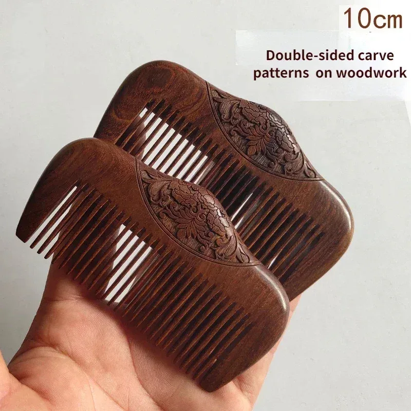 Pocket Wooden Comb Natural Sandalwood Narrow Tooth No Static Lice Beard Hair Styling