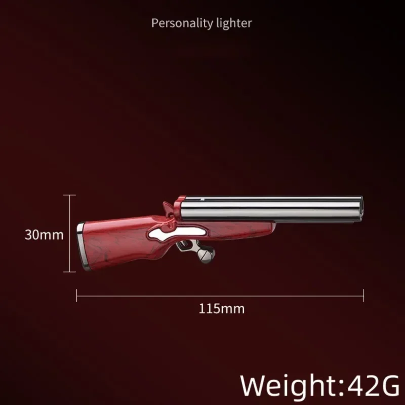 Mini Gun Dual Flames Lighter Refillable Butane Gas Open Flame Smoking Accessories Gifts For Men