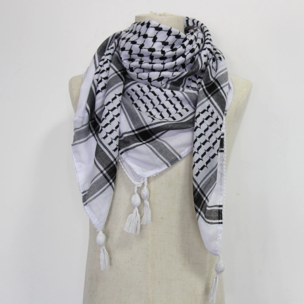 Tactical Scarf Hunting Shemagh Scarf  Outdor Sports Desert Keffiyeh Head Neck Scarf Arab Wrap with Tassel Cycling Camping Scarf 2