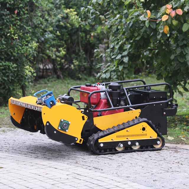 Customized All-Terrain Pulverizer Lawn Mower Self-Propelled Remote Control Intelligent Automatic Crawler Farm Engine For Grass 1
