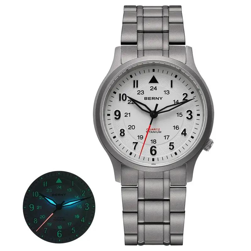 BERNY Full Titanium Watches for Men Outdoor Quartz Men's Field Wristwatch VH31 Super Luminous Sapphire Easy Read Watch - Image 18