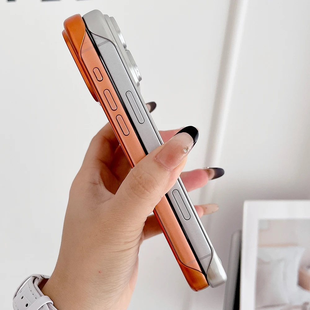 Titanium Gray Fine Hole Borderless Shockproof Matte Phone Case