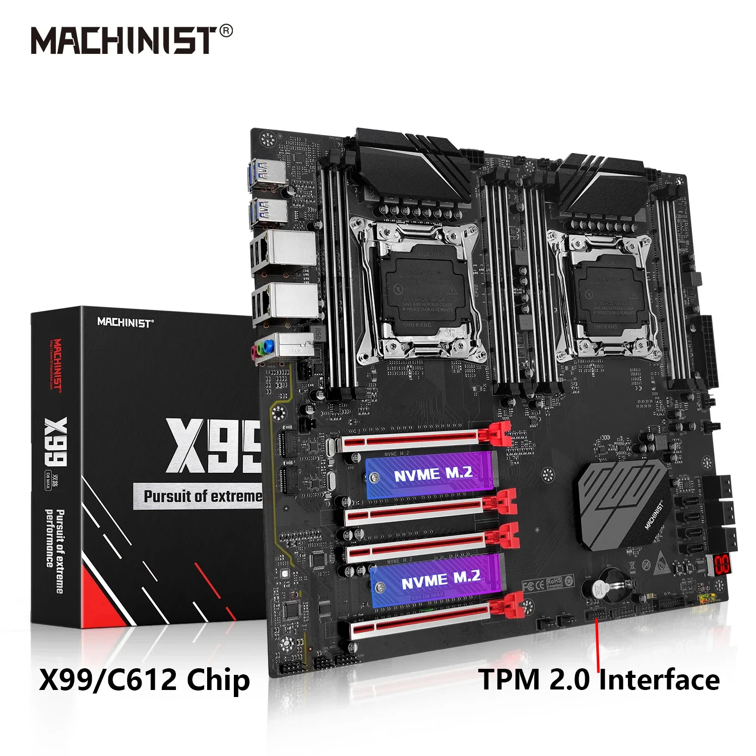 JMT Scheda madre X99 D4 Dual Pro da 256 GB con slot di memoria