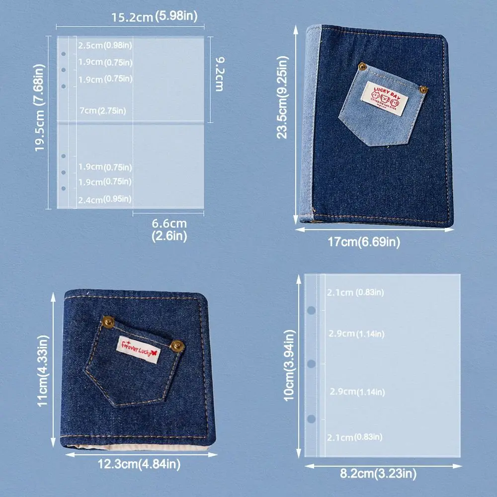 창의적인 DIY 커버 데님 노트 수첩 다이어리 포켓 바인더 저널 미니 카드 앨범