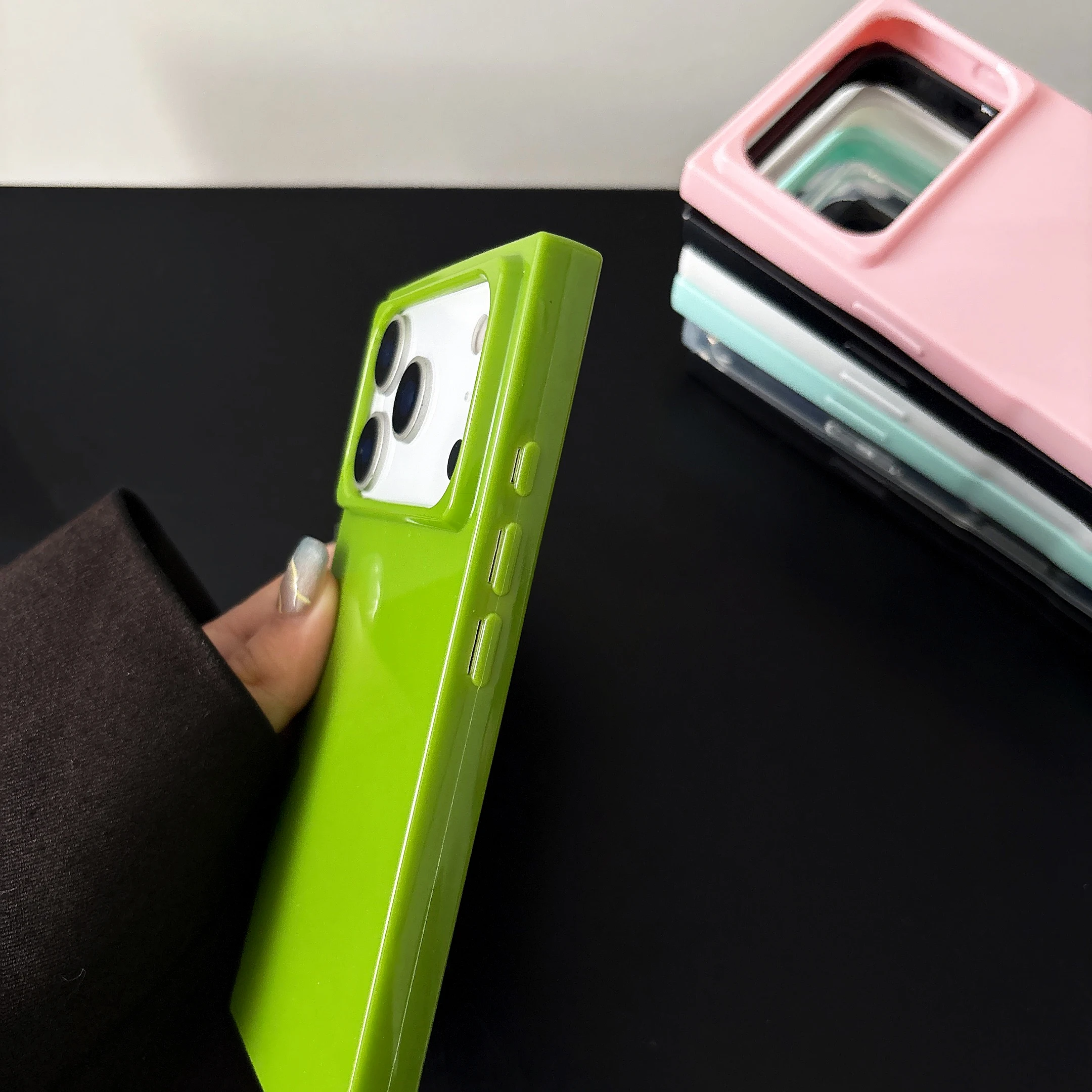 Luxury Soft Ice Cube Square Shockproof Case For iPhone 17 Air 16 E 15 14 13 12 11 Pro Max Plus Fashion Bright Candy Color Cover 4