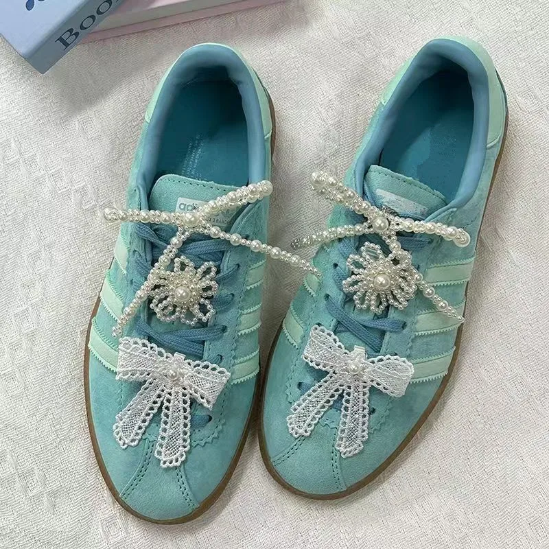 2 Stück Perle Blume Schleife DIY Schuhschnalle Ornamente Männer Frauen Persönlichkeit Schnürsenkel Schnalle Dekorative Anhänger Schnürsenkel Zubehör – Detail 3
