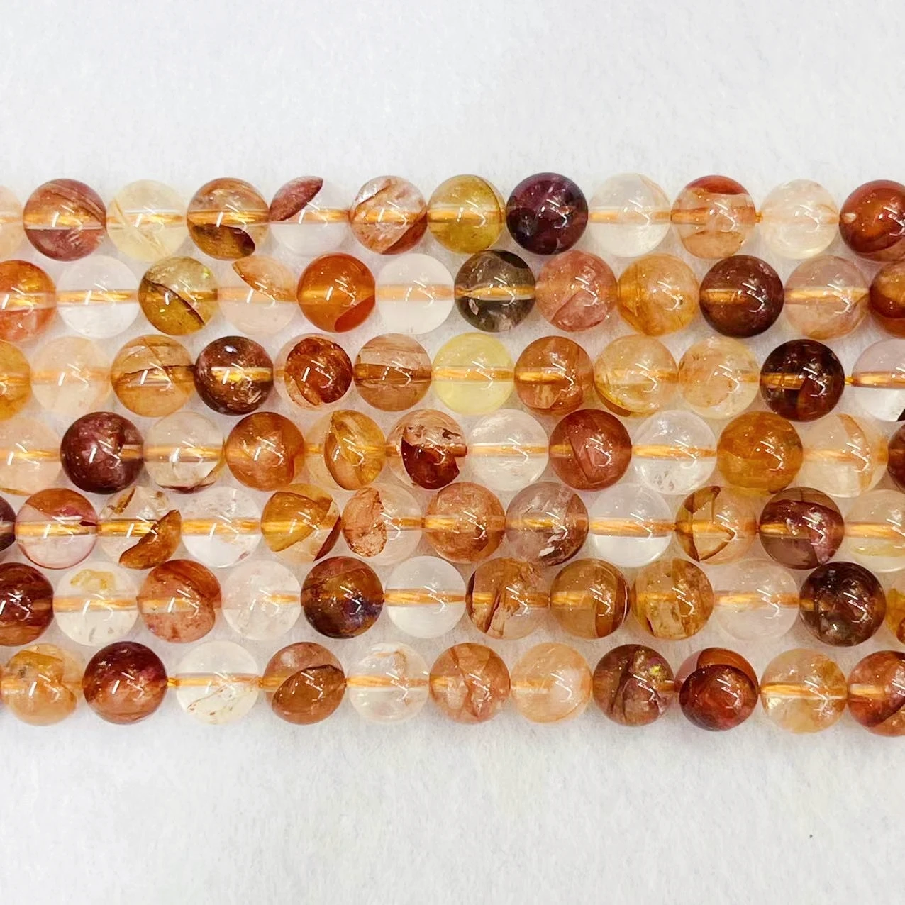 Genuine Natural Red Gum Flower Crystal Stone Quartz Healing Gemstone Round Loose Beads 6/8/10MM For DIY Top Grade Jewelry Making