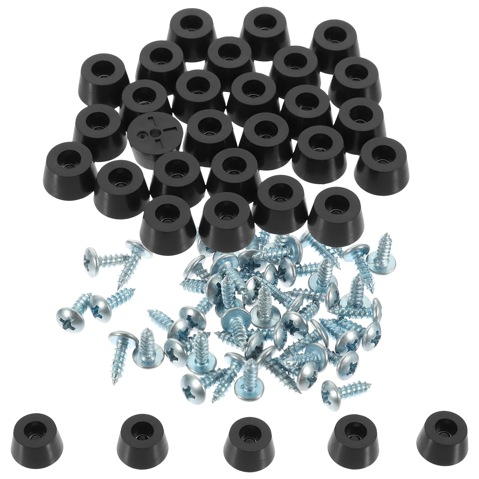 

60 pcs Anti-skid Table Leg Pads Rubber Furniture Feet Pads Chair Feet Pads with Screws