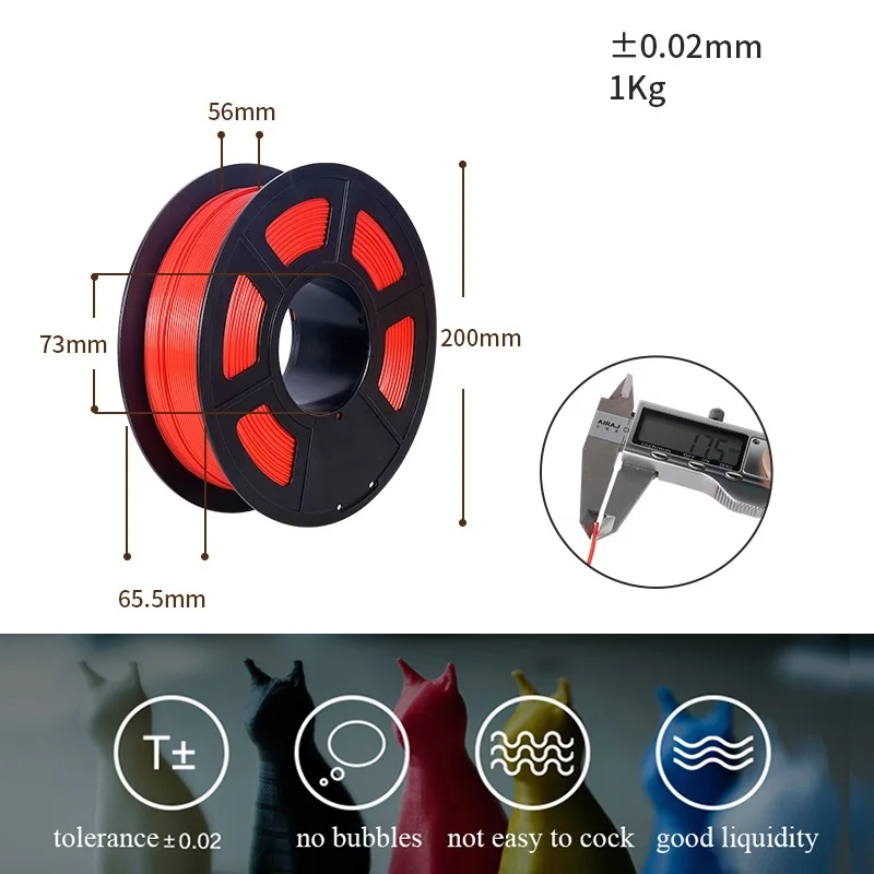 KingRoon PLA PETG TPU Filament 1.75mm 3D Printer Filament No Bubble 1KG 2.2LBS 343m Spool 3D Printing Materials for 3D Printers