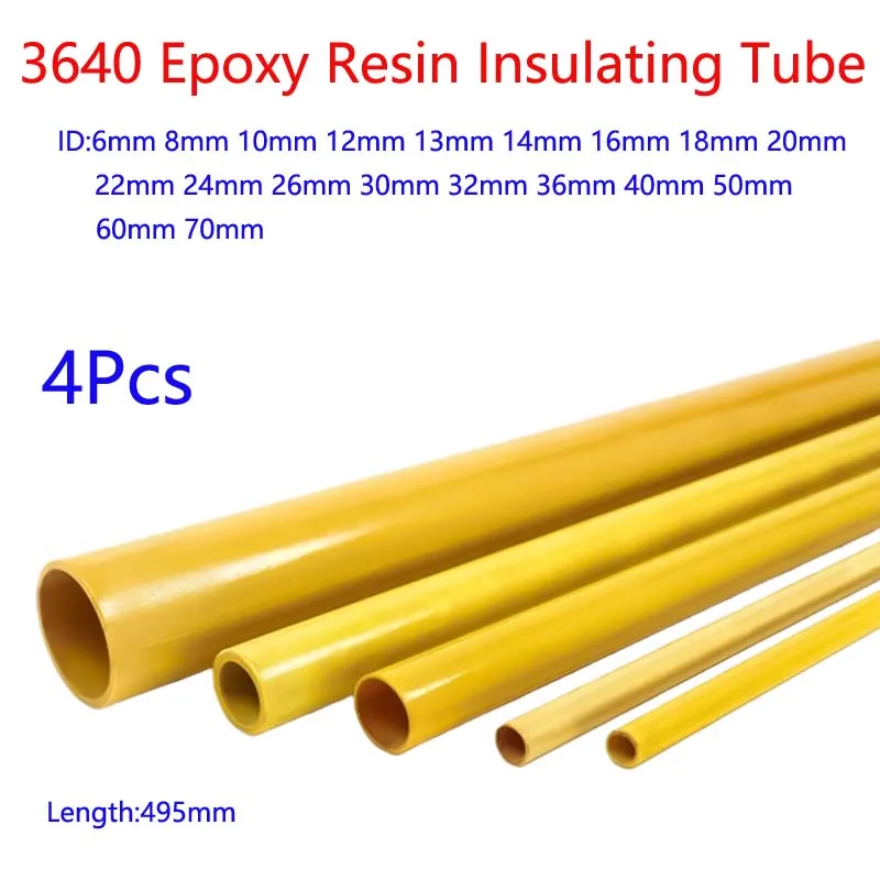 길이 495mm 노란색 3640 에폭시 수지 절연 튜브 - 유리섬유 강화 에폭시 부싱/수지 파이프 플라스틱 튜브 플라스틱 파이프