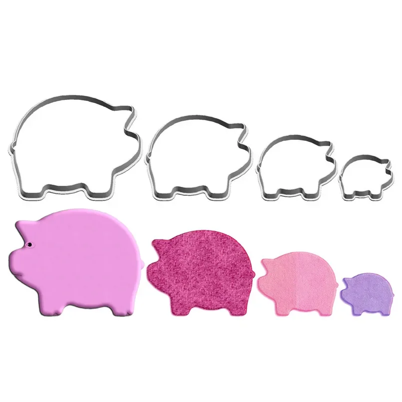 Various Pig Biscuit Mould Plastic Molds Cartoon Little Animal Shape Cake Cookie Decorating Fondant Cutters Tools