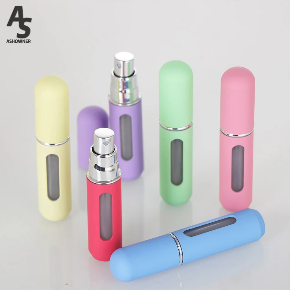 캔디 컬러 하단 충전 향수병 5ml, 액체, 서브 보틀링, 미세 미스트 스프레이, 리필용 병, 미니 여행용 휴대용 병