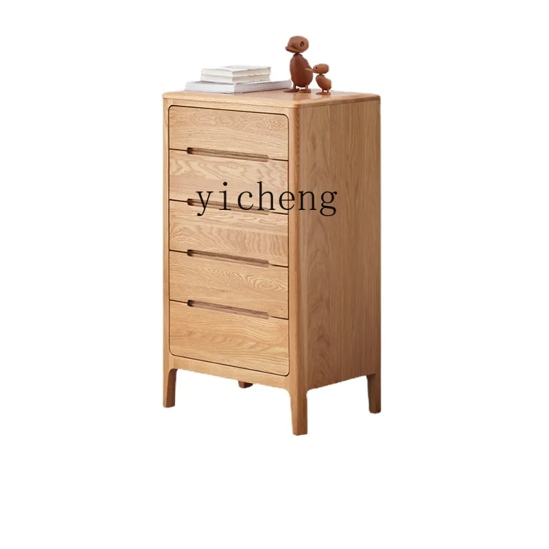 

Yy Oak Storage Cabinet Log Living Room Drawer Side Cabinet Chest of Six Drawers 7-Drawer Cabinet