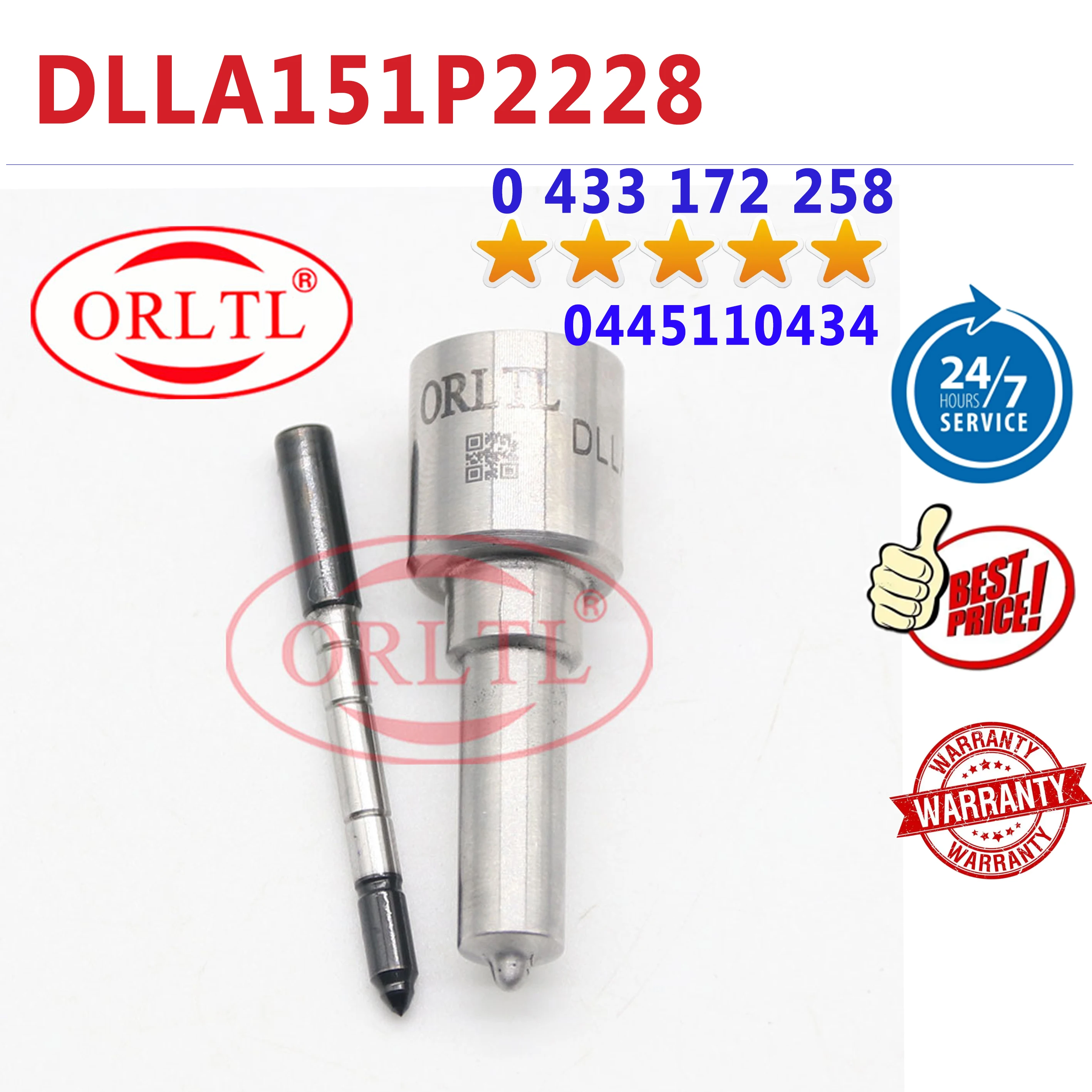 

ORLTL NEW DLLA151P2228 0433172258 Diesel Injector Nozzle DLLA 151 P 2228 Fuel Injector 0 433 172 258 For BOSCH 0445110434