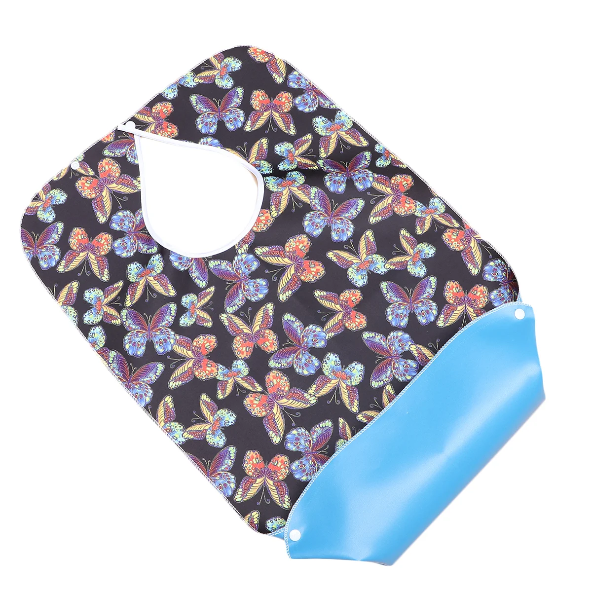 

Bib Washable Waterproof Clothing Protector With Crumb Catcher Bibs For Seniors for Eating At Mealtime ( Black )