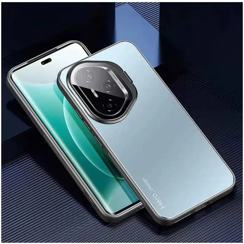 Matte Shockproof Metal Lens Camera Holder Case with Stand