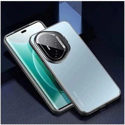 Matte Shockproof Metal Lens Camera Holder Case with Stand for Honor Power (Blue)